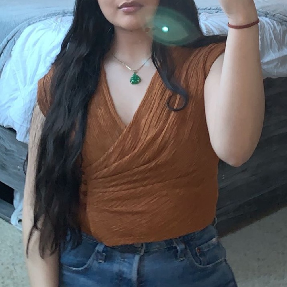 burnt orange crop top